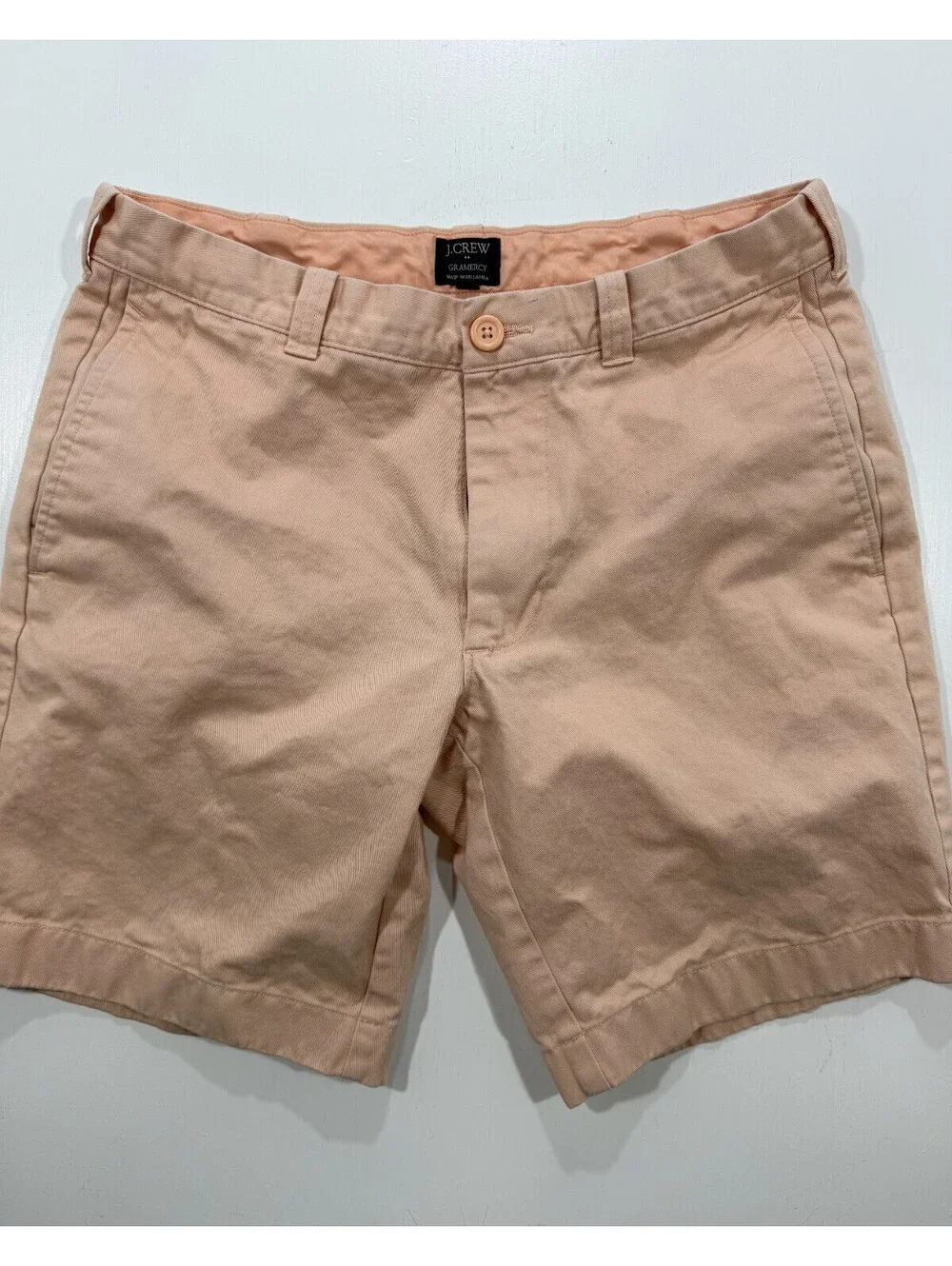 J Crew Gramercy Shorts Mens 31 Pink Salmon Chino Flat Front 9 Inseam